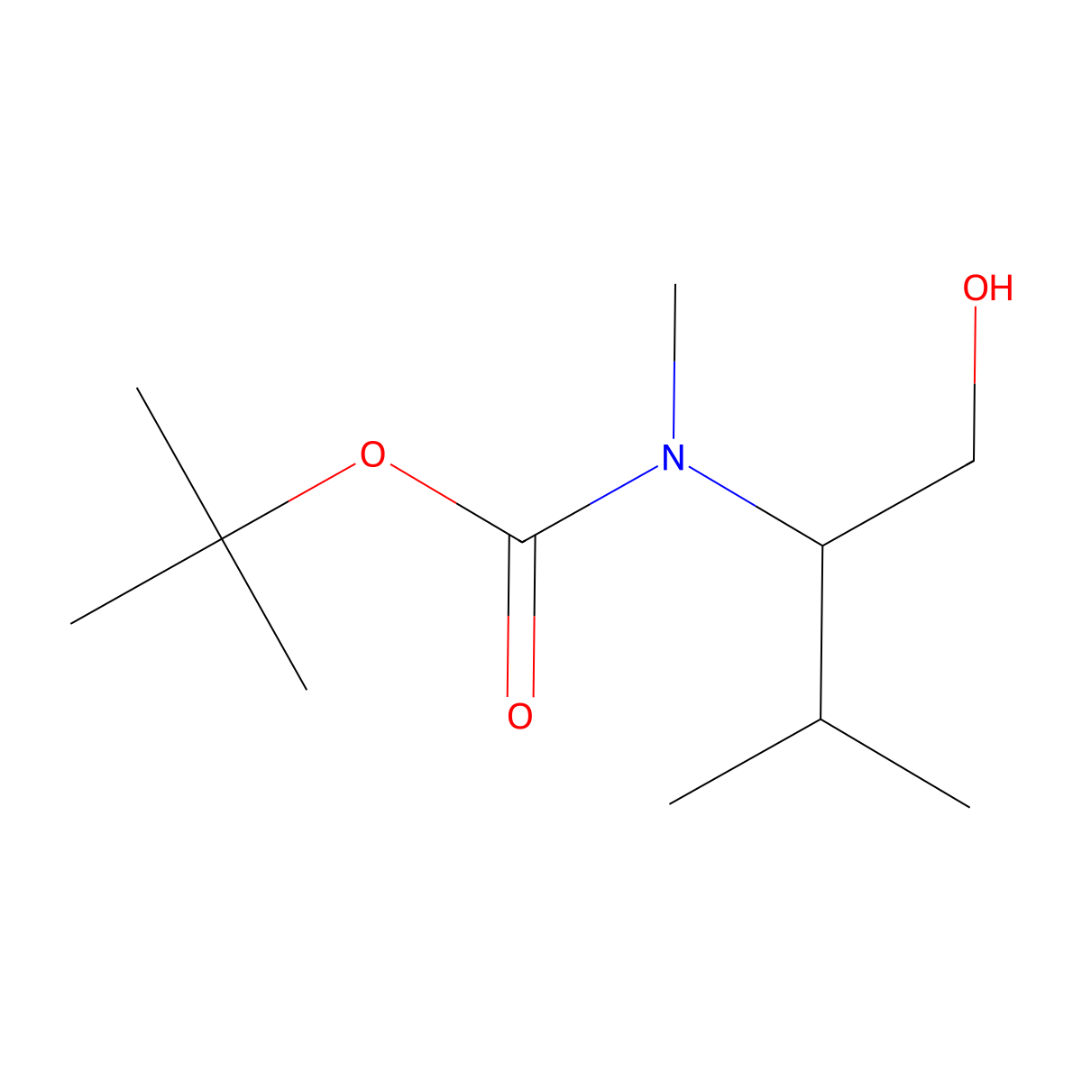 (S)-tert-Butyl (1-hydroxy-3-methylbutan-2-yl)(methyl)carbamate molecular structure, CAS 251320-63-5