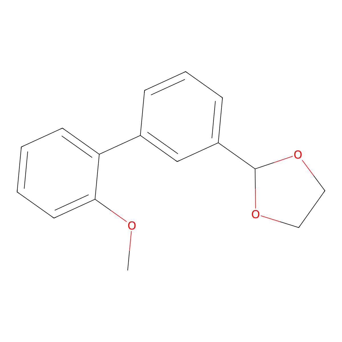 2-{2'-Methoxy-[1,1'-biphenyl]-3-yl}-1,3-dioxolane molecular structure, CAS 251320-76-0