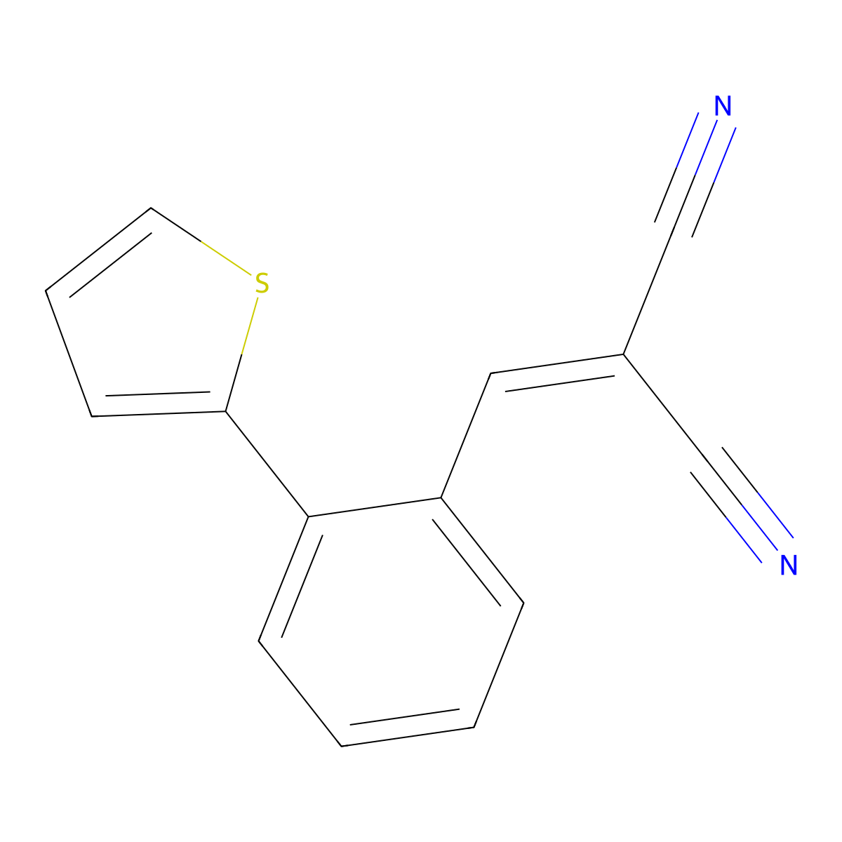 2-[[2-(2-Thienyl)phenyl]methylene]propanedinitrile molecular structure, CAS 251325-55-0