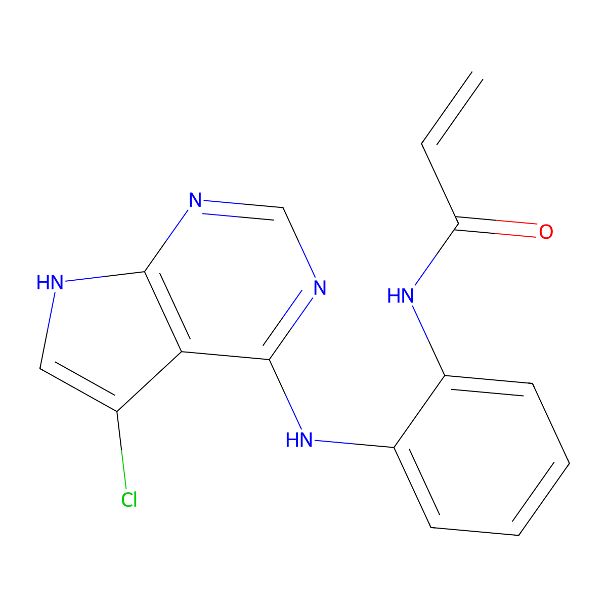 N-[2-[(5-chloro-7H-pyrrolo[2,3-d]pyrimidin-4-yl)amino]phenyl]prop-2-enamide molecular structure, CAS 2513289-74-0