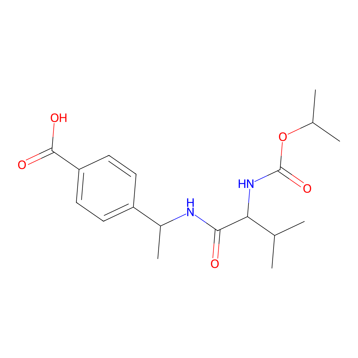 4-(1-((S)-2-((Isopropoxycarbonyl)amino)-3-methylbutanamido)ethyl)benzoic acid molecular structure, CAS 251340-81-5