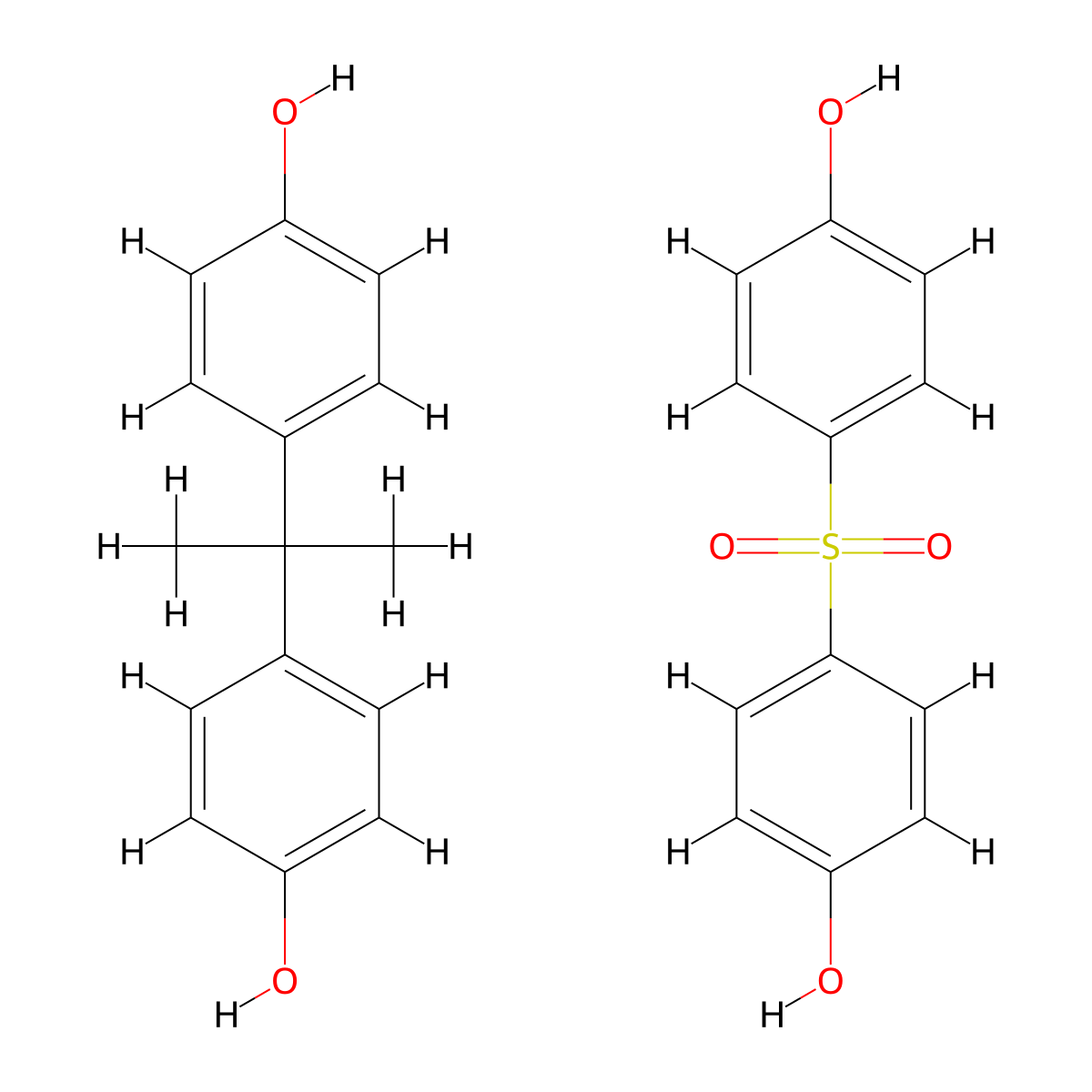 4-[2-(4-Hydroxyphenyl)propan-2-yl]phenol;4-(4-hydroxyphenyl)sulfonylphenol molecular structure, CAS 25135-51-7