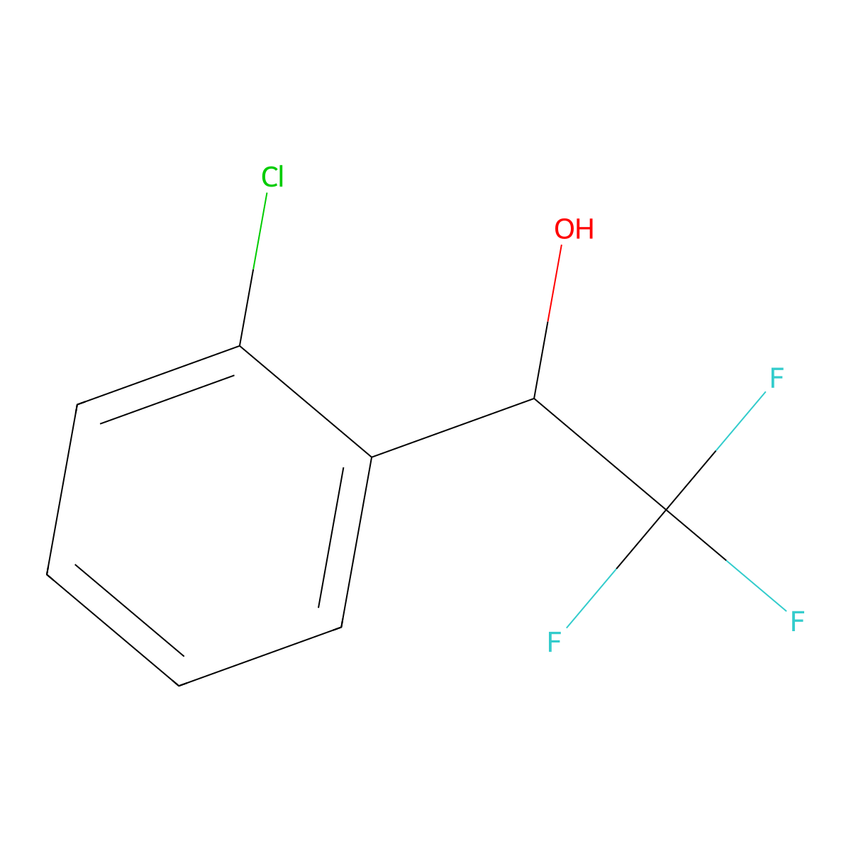 1-(2-Chlorophenyl)-2,2,2-trifluoroethanol molecular structure, CAS 251352-64-4