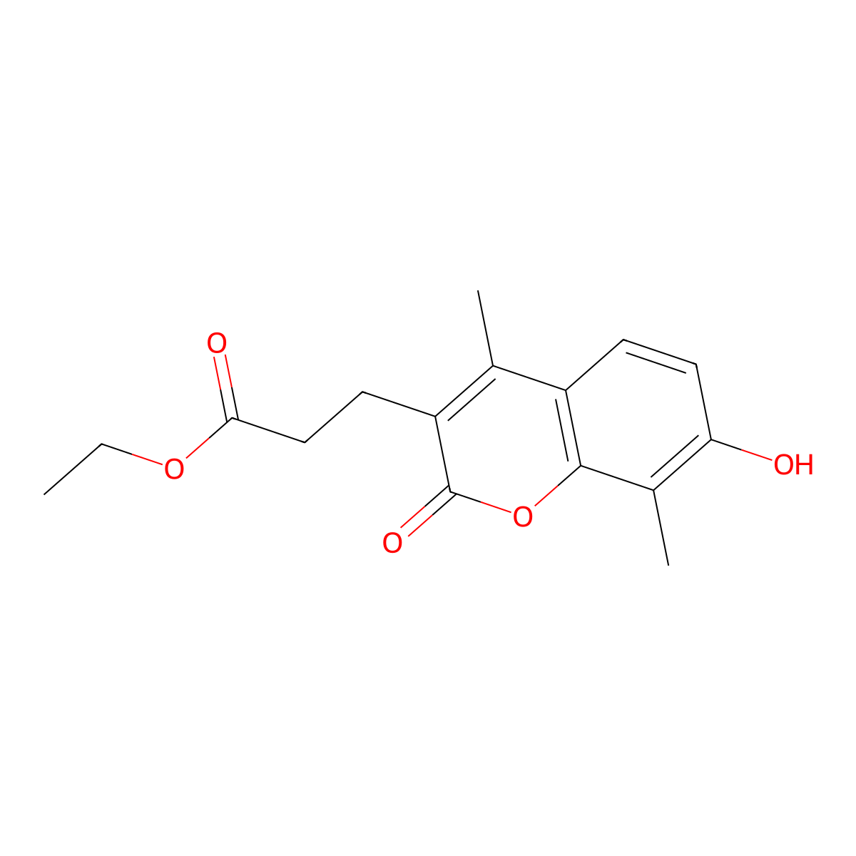 ethyl 3-(7-hydroxy-4,8-dimethyl-2-oxo-2H-chromen-3-yl)propanoate molecular structure, CAS 251361-29-2