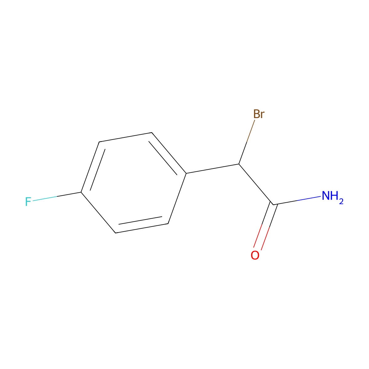 2-Bromo-2-(4-fluorophenyl)acetamide molecular structure, CAS 251366-32-2