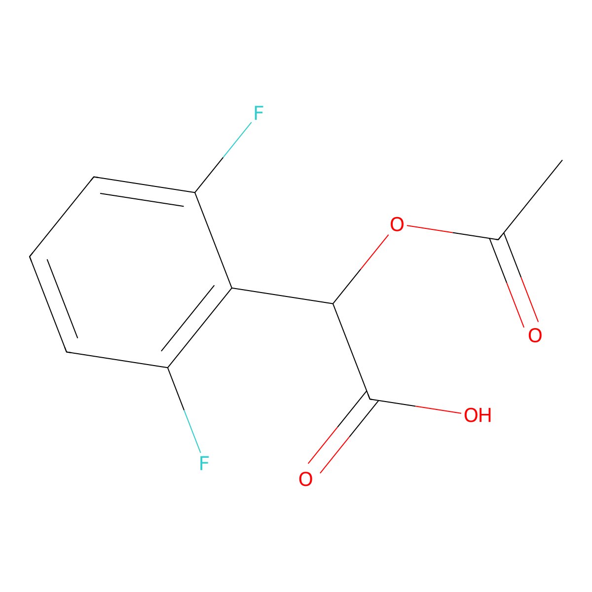 2-(Acetyloxy)-2-(2,6-difluorophenyl)acetic acid molecular structure, CAS 251366-74-2