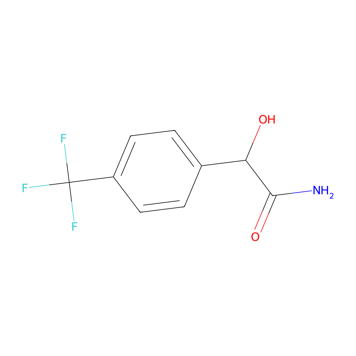 2-Hydroxy-2-(4-(trifluoromethyl)phenyl)acetamide molecular structure, CAS 251366-96-8