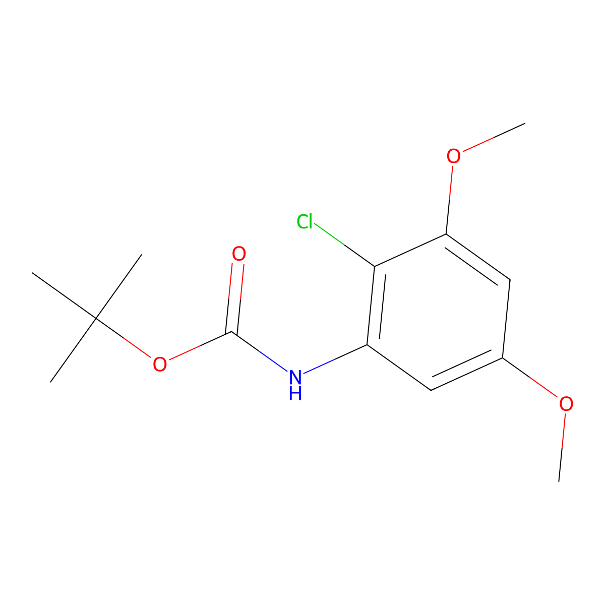 tert-butyl N-(2-chloro-3,5-dimethoxyphenyl)carbamate molecular structure, CAS 251372-14-2