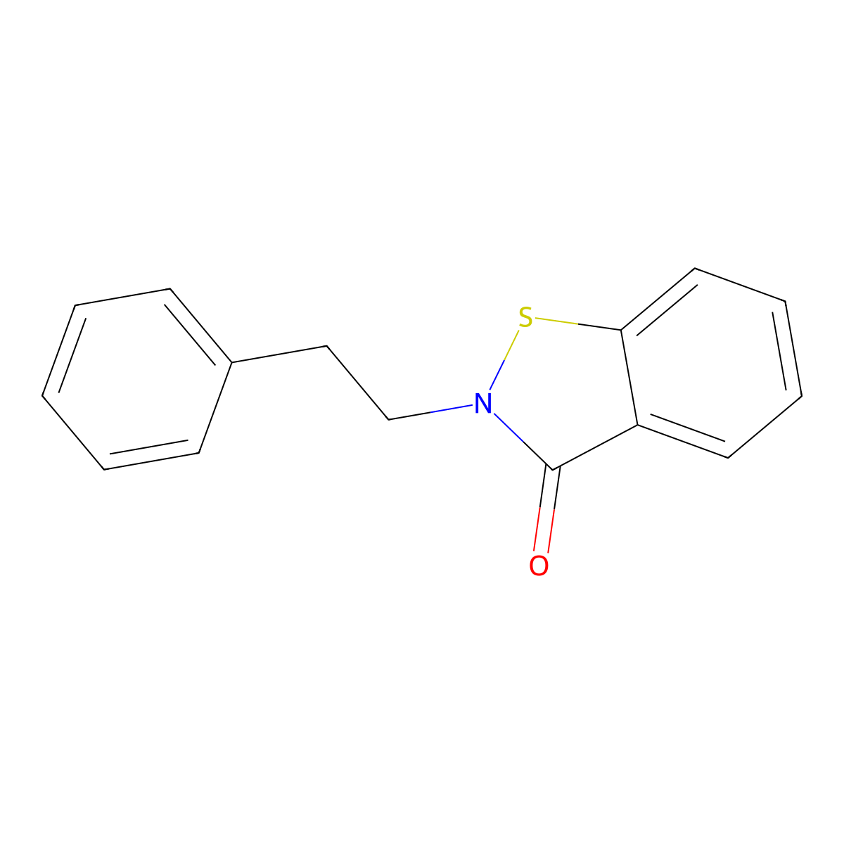 2-Phenethyl-1,2-benzisothiazol-3(2H)-one molecular structure, CAS 2514-37-6