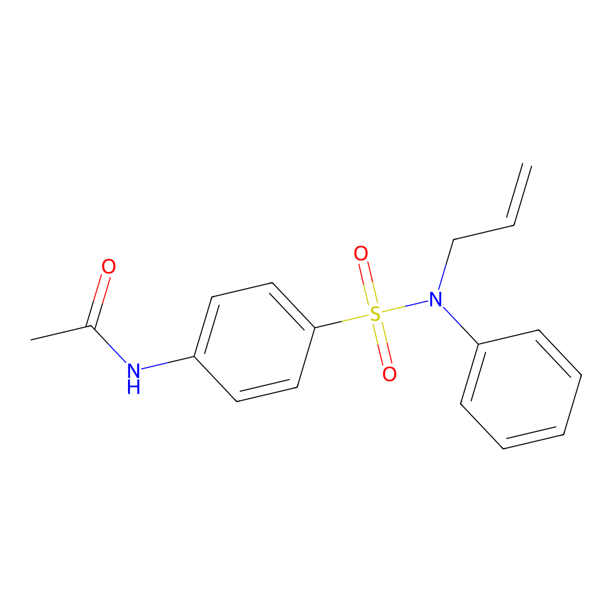 N-{4-[phenyl(prop-2-en-1-yl)sulfamoyl]phenyl}acetamide molecular structure, CAS 2514-60-5