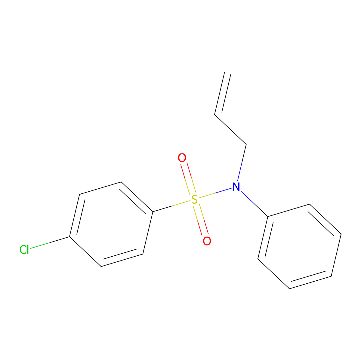 N-allyl-4-chloro-N-phenylbenzenesulfonamide molecular structure, CAS 2514-66-1