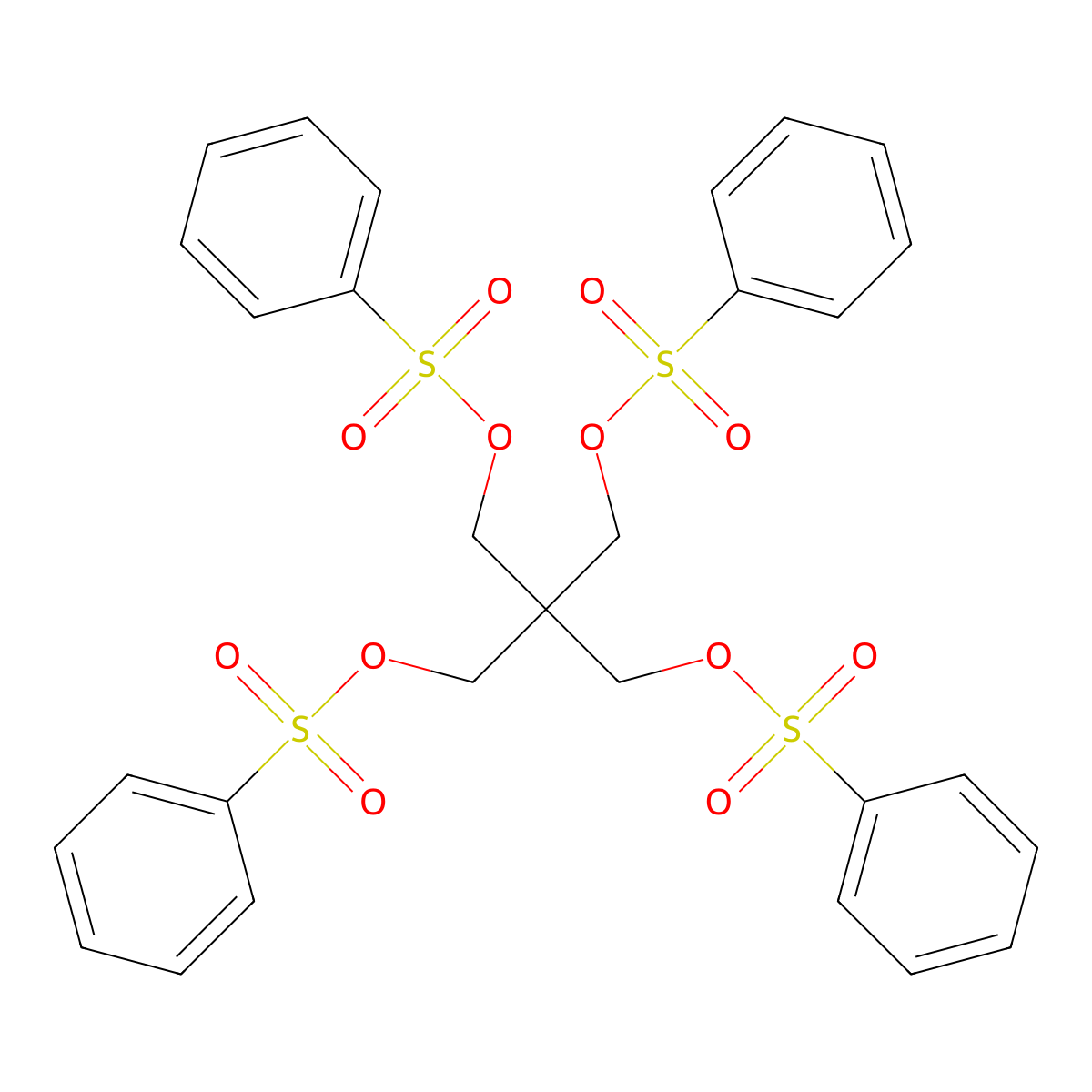 3-[(Phenylsulfonyl)oxy]-2,2-bis{[(phenylsulfonyl)oxy]methyl}propyl benzenesulfonate molecular structure, CAS 2514-70-7