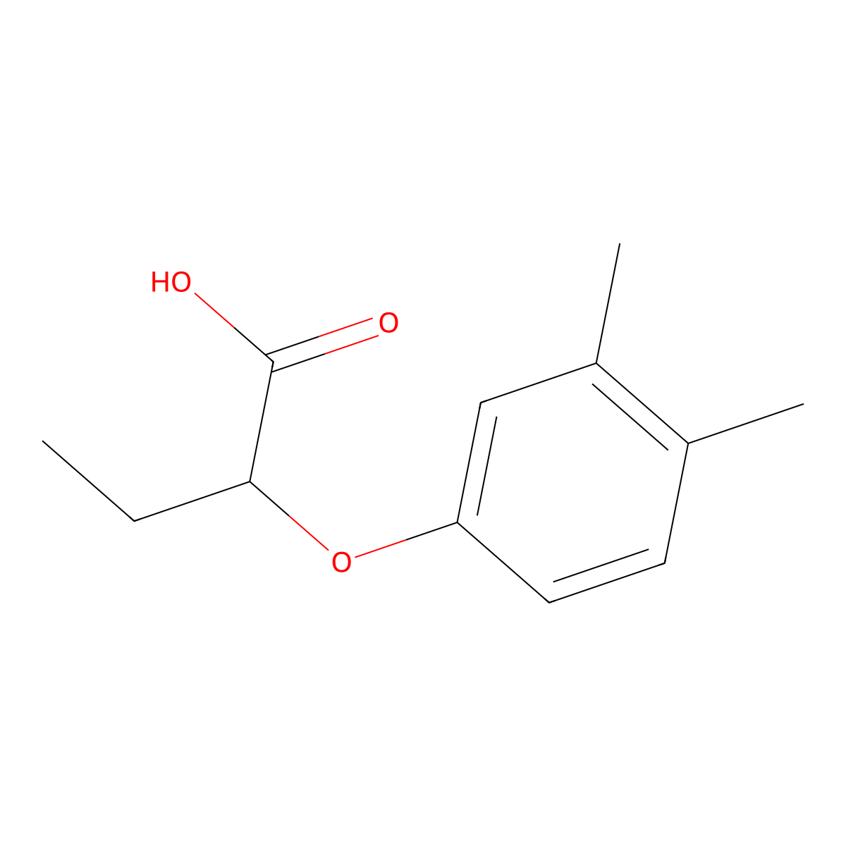 2-(3,4-Dimethylphenoxy)butanoic acid molecular structure, CAS 25140-78-7