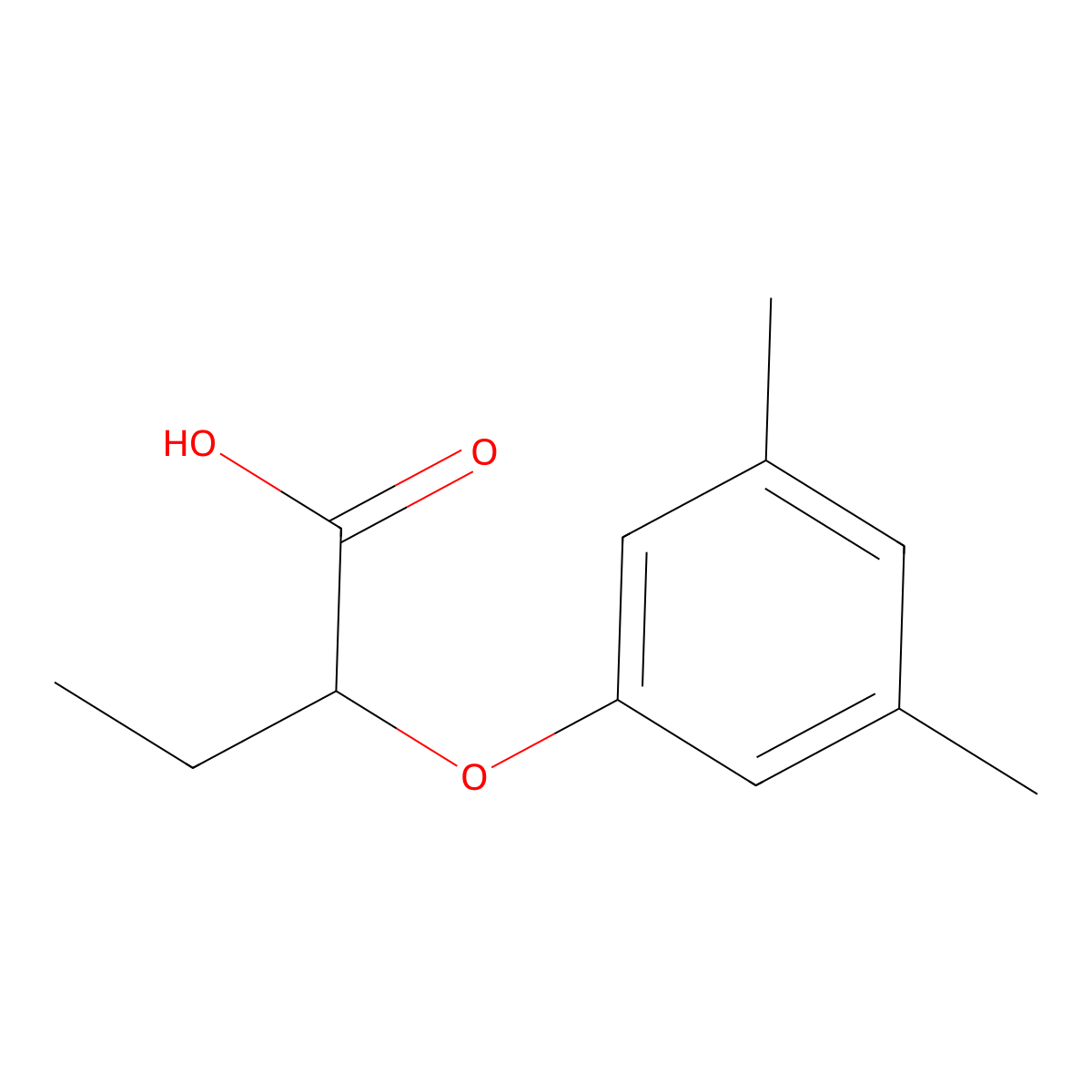 2-(3,5-Dimethylphenoxy)butanoic acid molecular structure, CAS 25140-79-8