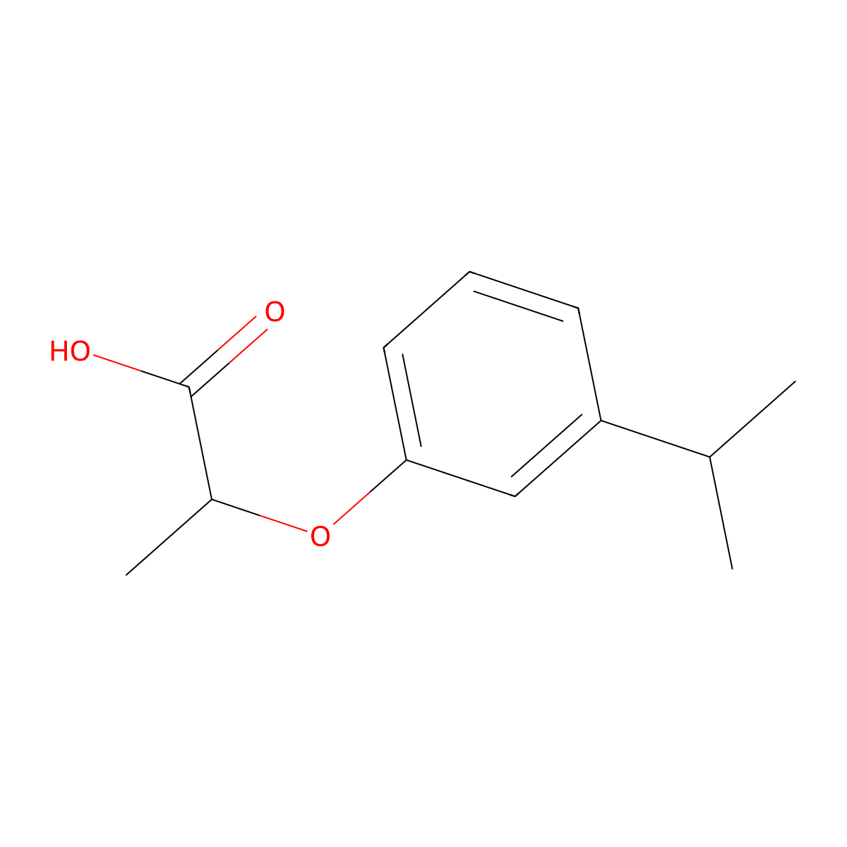 2-(3-(Propan-2-yl)phenoxy)propanoic acid molecular structure, CAS 25140-93-6