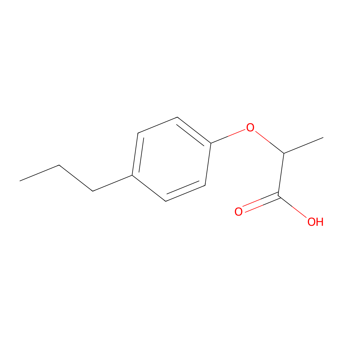 2-(4-Propylphenoxy)propanoic acid molecular structure, CAS 25141-02-0