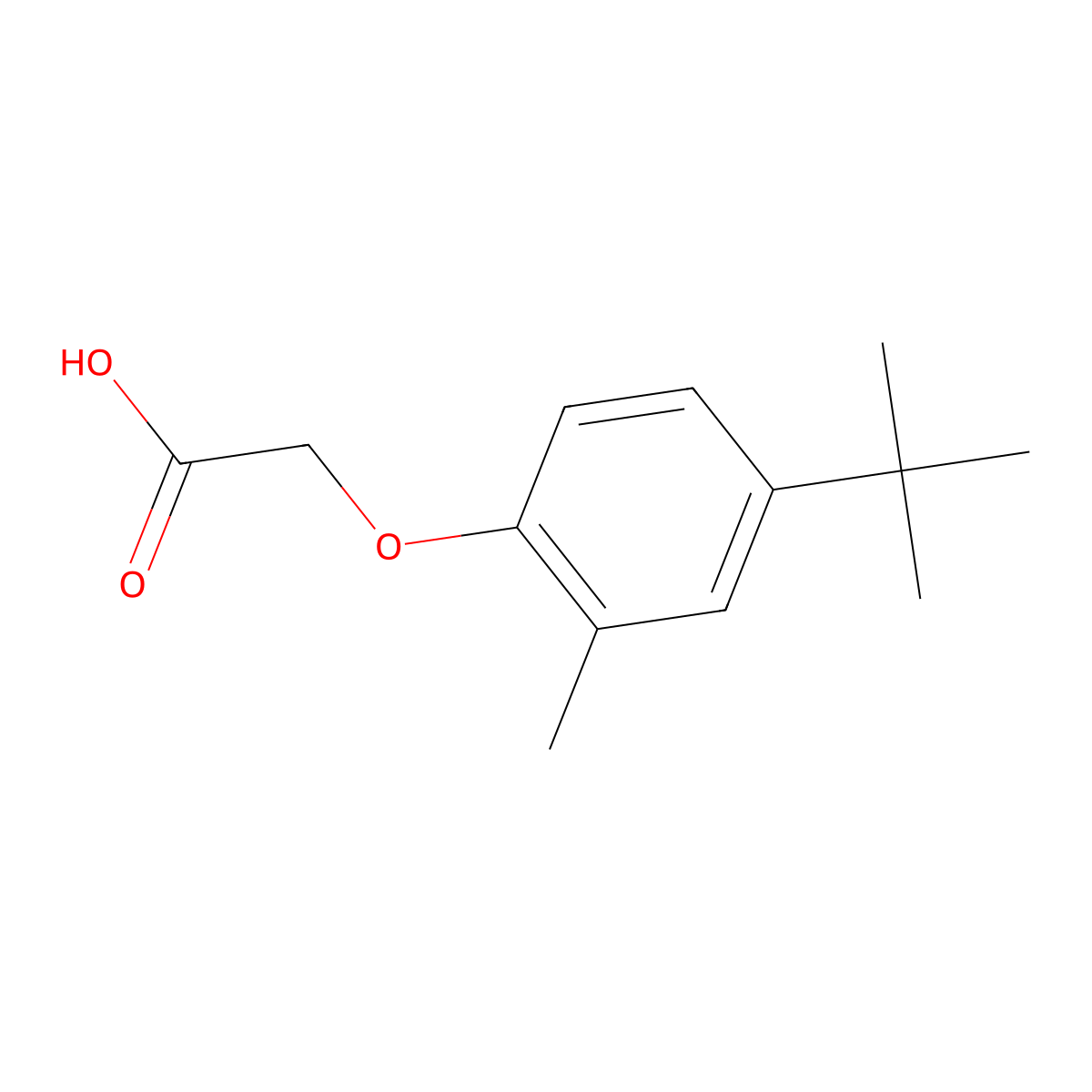 2-(4-Tert-butyl-2-methylphenoxy)acetic acid molecular structure, CAS 25141-23-5
