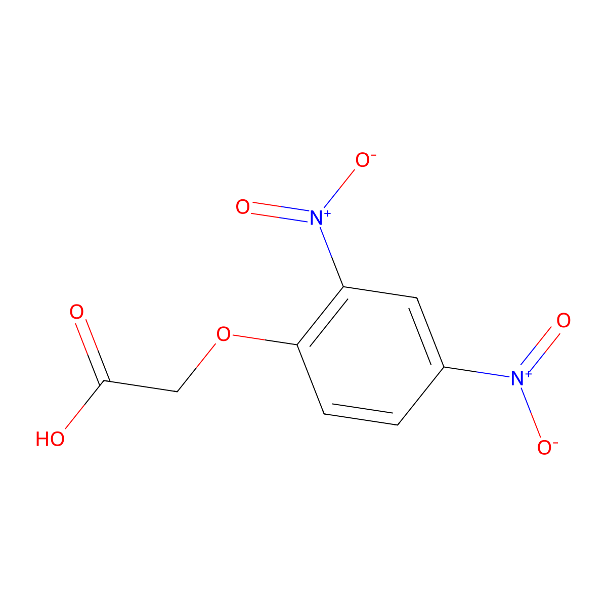 Acetic acid, (2,4-dinitrophenoxy)- molecular structure, CAS 25141-25-7