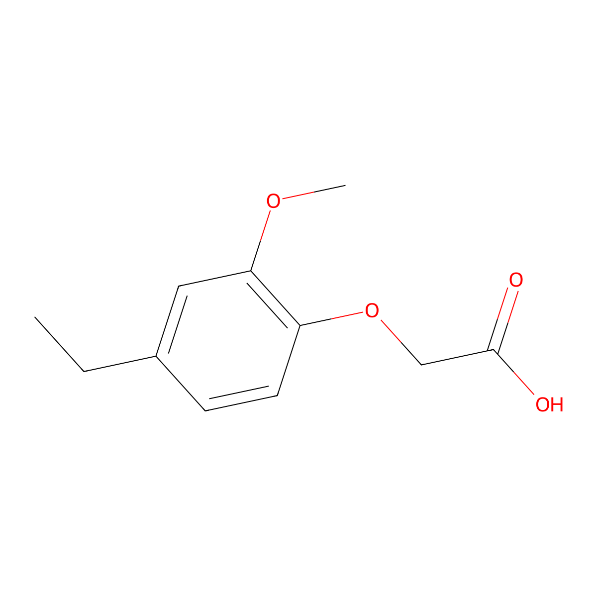 2-(4-Ethyl-2-methoxyphenoxy)acetic acid molecular structure, CAS 25141-50-8