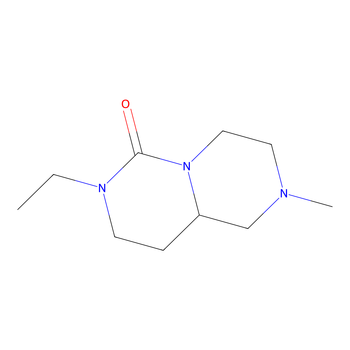 7-Ethyloctahydro-2-methyl-6H-pyrazino(1,2-c)pyrimidin-6-one molecular structure, CAS 25143-13-9