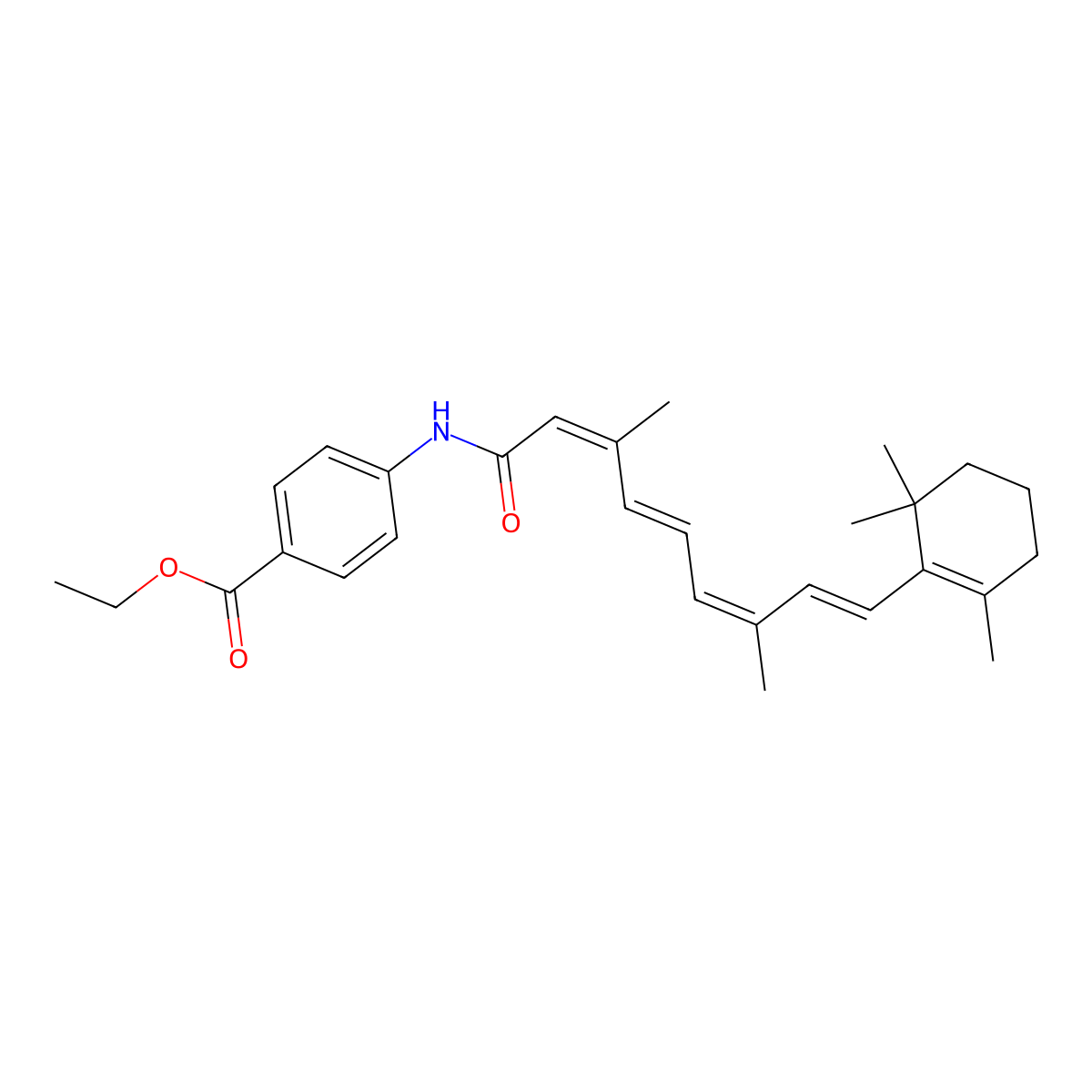 13-cis-N-[4-(Ethoxycarbonyl)phenyl]retinamide molecular structure, CAS 251441-94-8