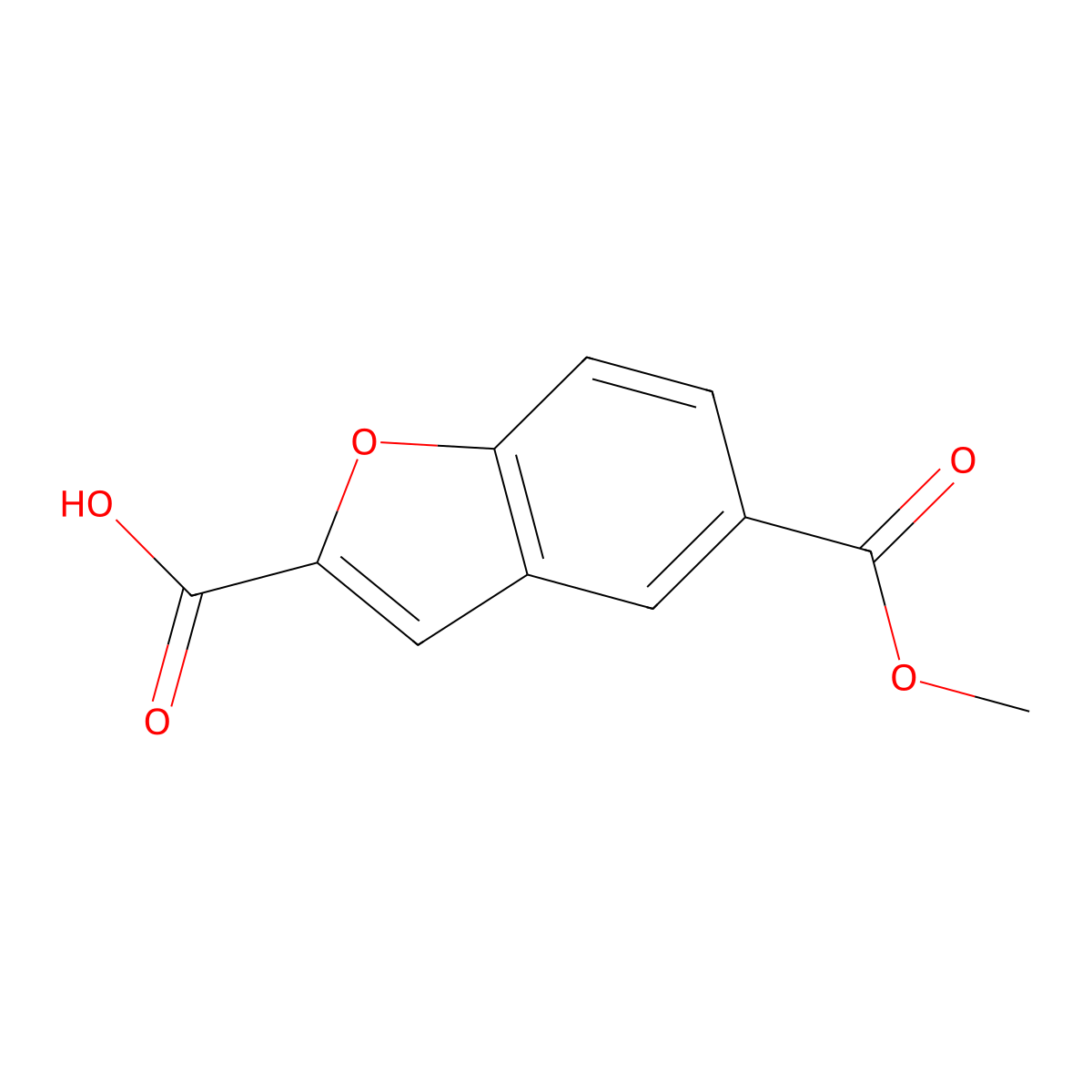 5-(Methoxycarbonyl)-1-benzofuran-2-carboxylic acid molecular structure, CAS 251457-26-8