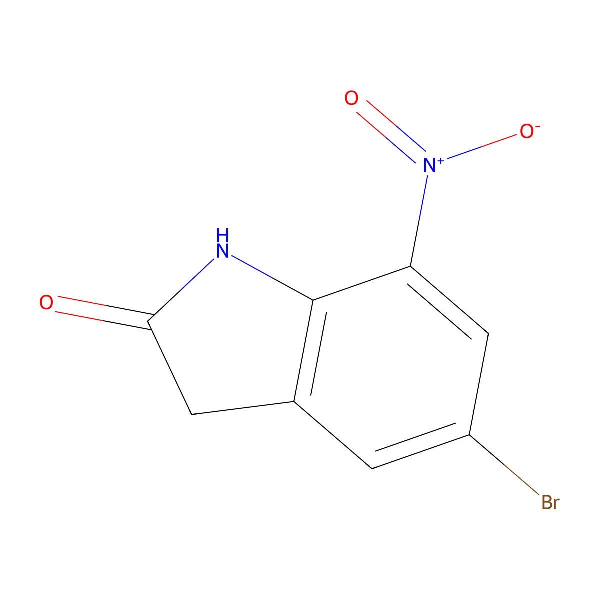 5-Bromo-7-nitro-indolin-2-one molecular structure, CAS 2514589-89-8