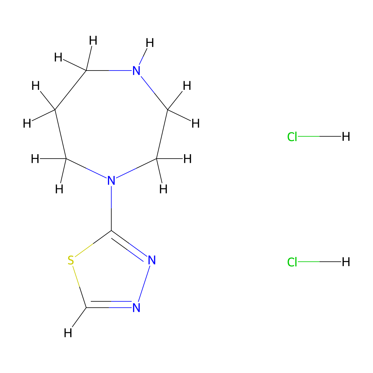 1-(1,3,4-Thiadiazol-2-yl)-1,4-diazepane dihydrochloride molecular structure, CAS 2514593-11-2