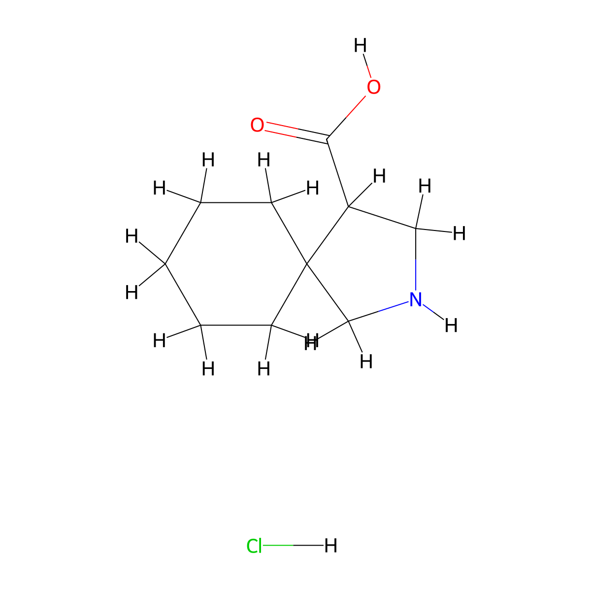 2-Azaspiro[4.5]decane-4-carboxylic acid hydrochloride molecular structure, CAS 251461-68-4