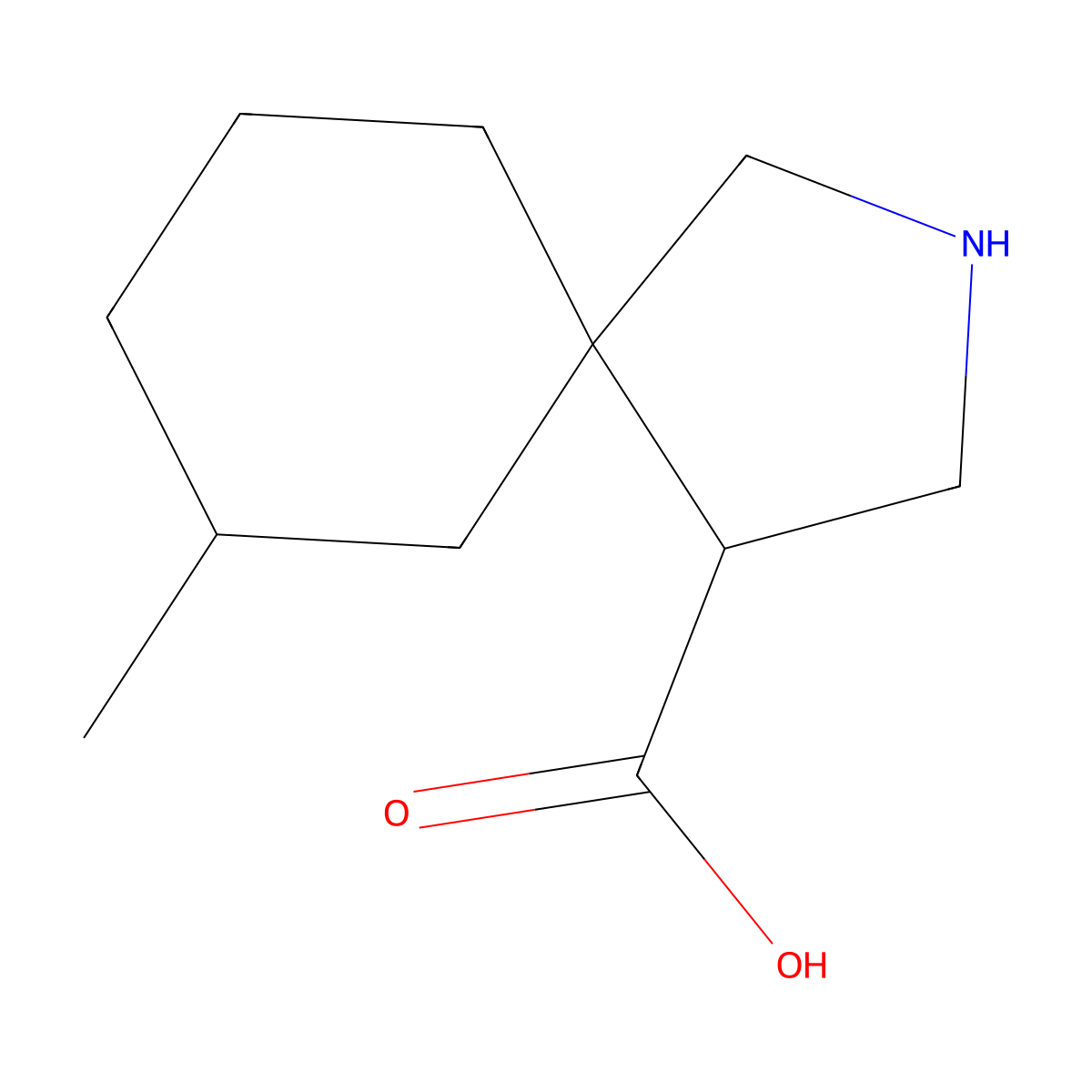 7-Methyl-2-azaspiro[4.5]decane-4-carboxylic acid molecular structure, CAS 251461-81-1