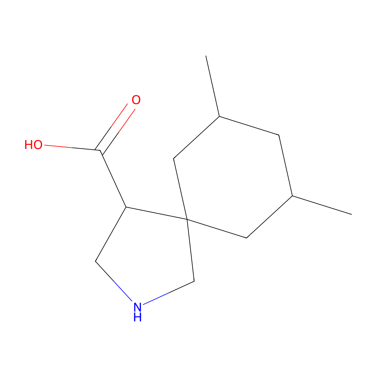 7,9-Dimethyl-2-azaspiro[4.5]decane-4-carboxylic acid molecular structure, CAS 251461-82-2