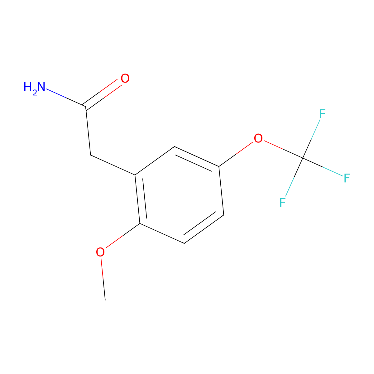 2-[2-Methoxy-5-(trifluoromethoxy)phenyl]acetamide molecular structure, CAS 2514625-25-1