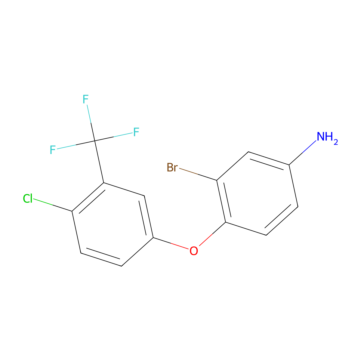 4-(4-Chloro-3-(trifluoromethyl)phenoxy)-3-bromoaniline molecular structure, CAS 2514625-32-0