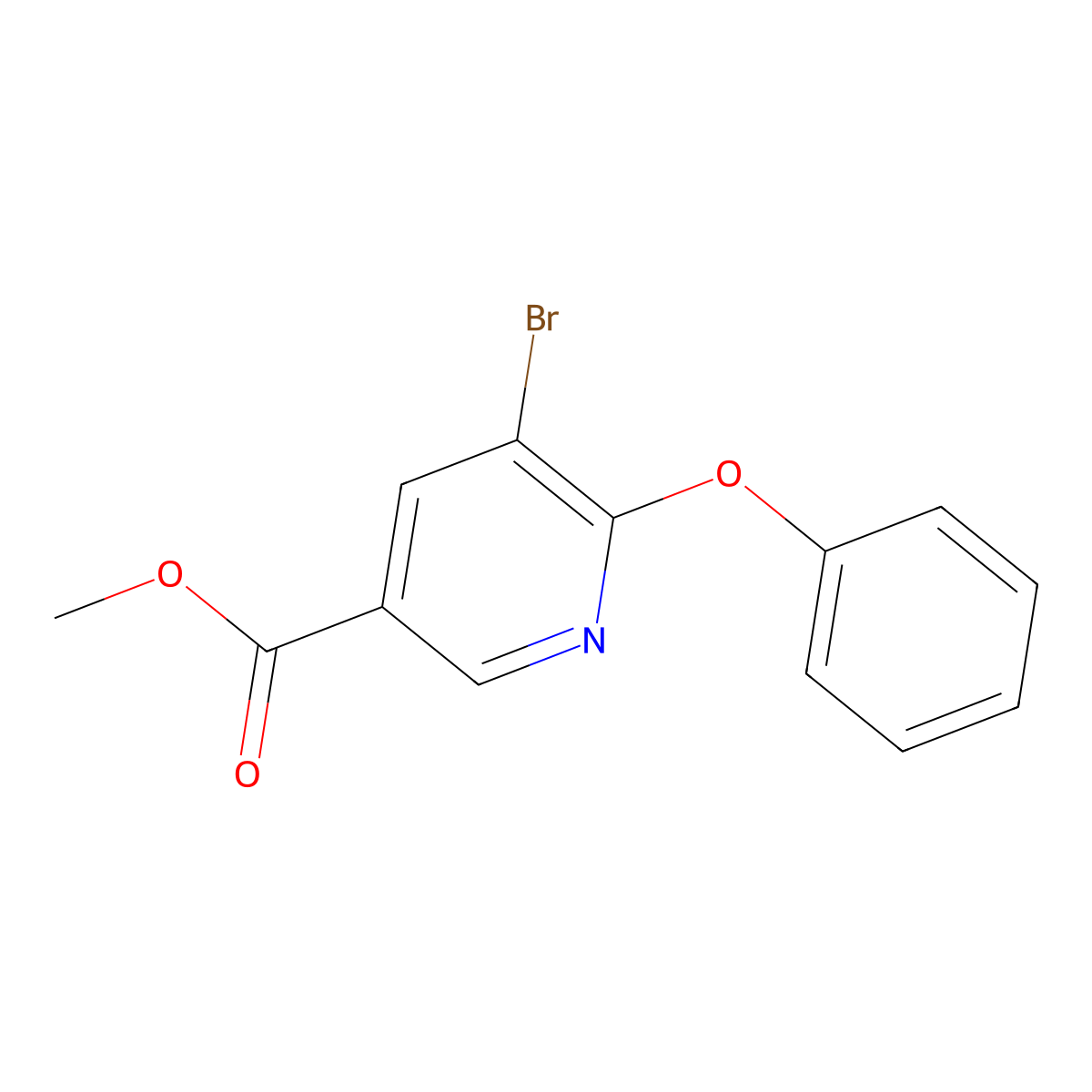 Methyl 5-bromo-6-phenoxynicotinate molecular structure, CAS 2514650-26-9