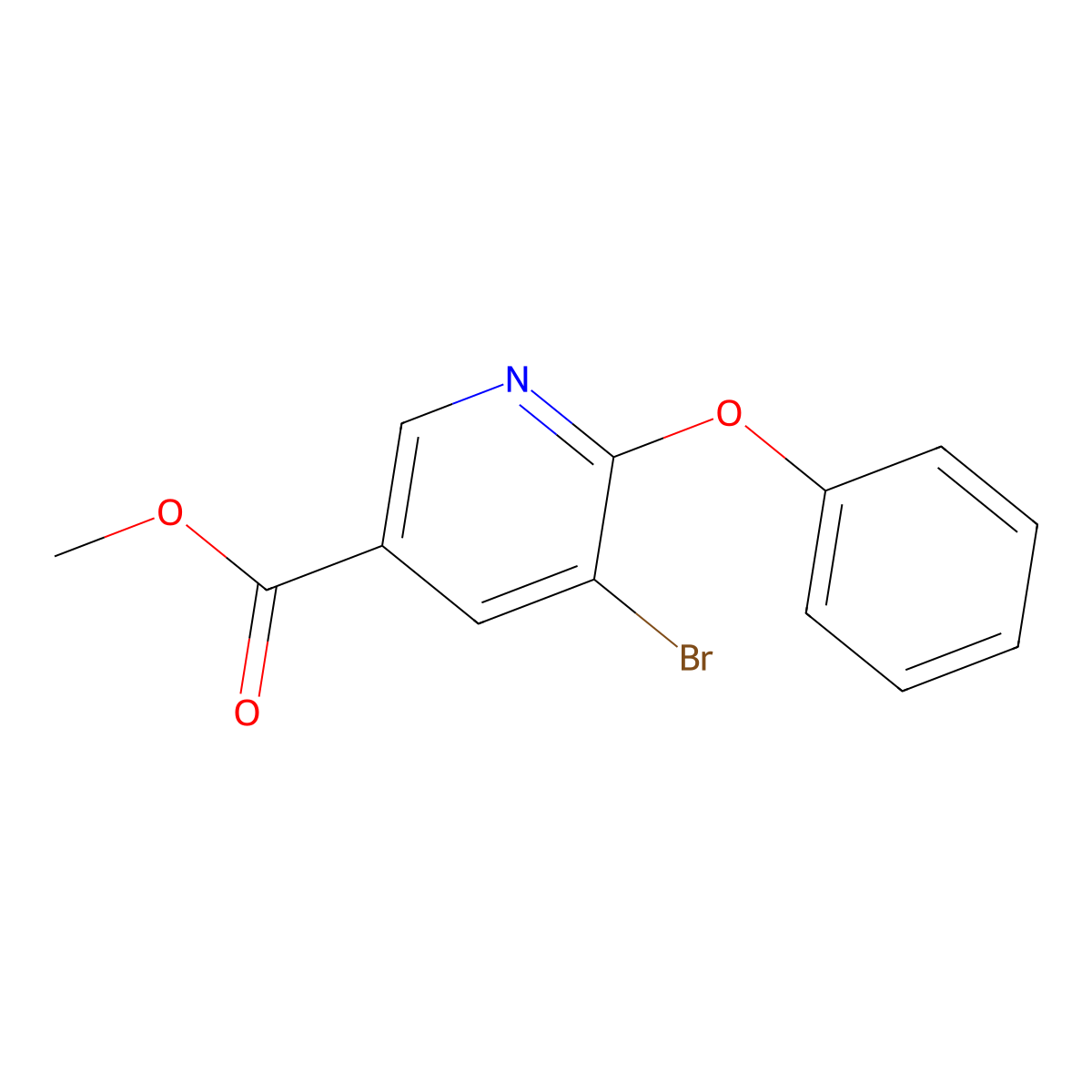 Methyl 5-bromo-6-phenoxynicotinate molecular structure, CAS 2514650-26-9