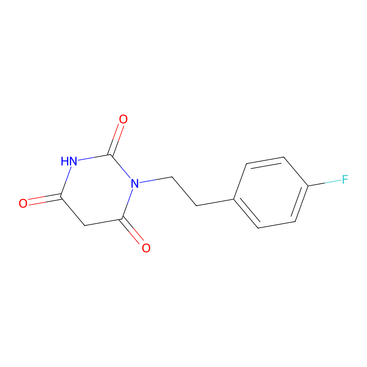 1-[2-(4-Fluorophenyl)ethyl]-1,3-diazinane-2,4,6-trione molecular structure, CAS 251468-80-1