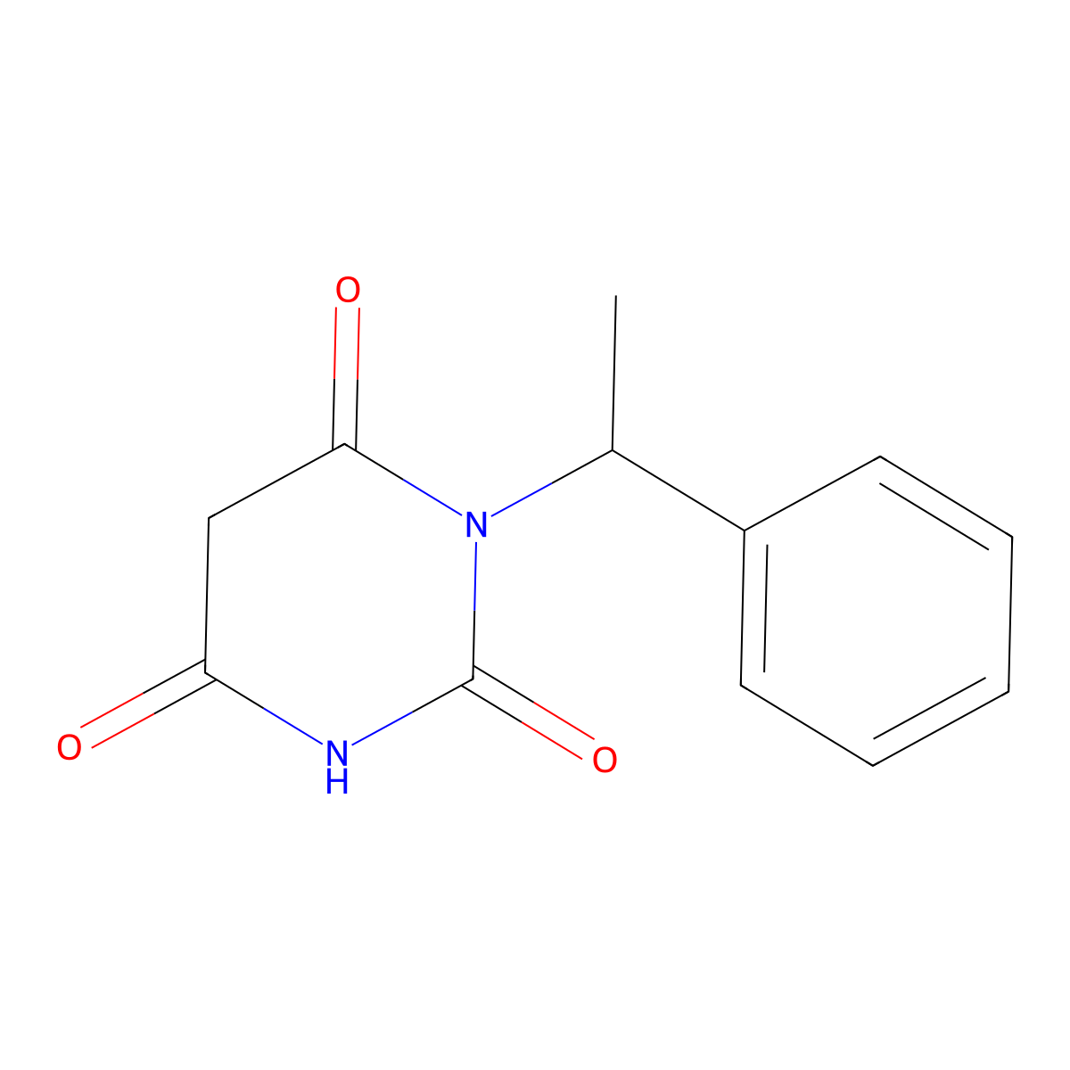 1-(1-Phenylethyl)-1,3-diazinane-2,4,6-trione molecular structure, CAS 251468-81-2