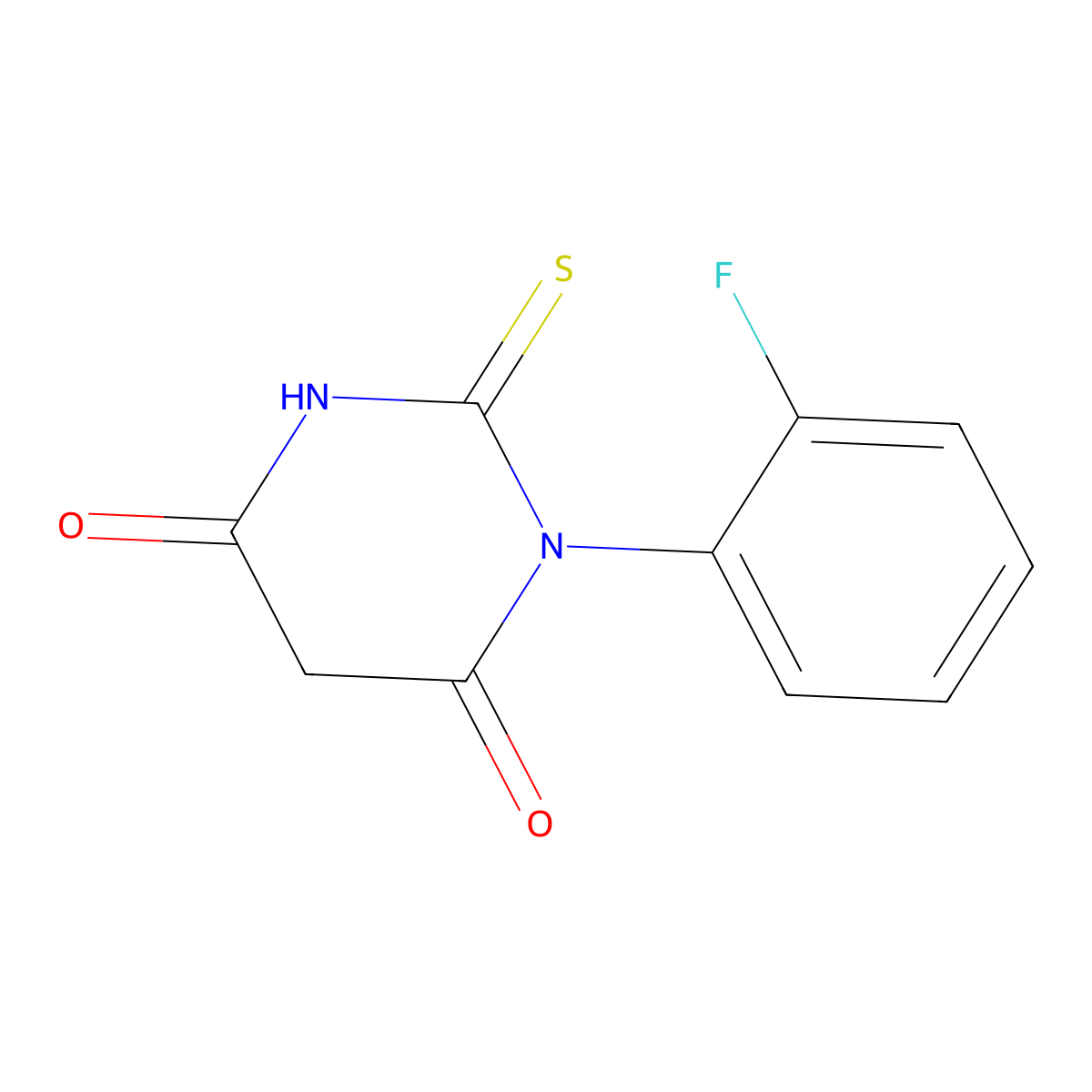 1-(2-Fluorophenyl)-2-sulfanylidene-1,3-diazinane-4,6-dione molecular structure, CAS 251468-88-9