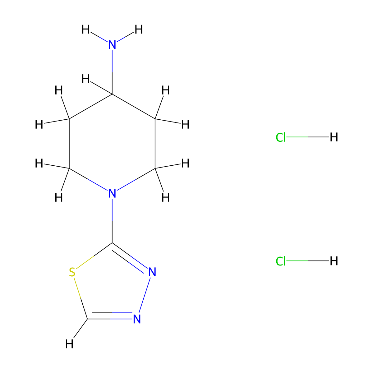 1-(1,3,4-Thiadiazol-2-yl)piperidin-4-amine dihydrochloride molecular structure, CAS 2514681-31-1