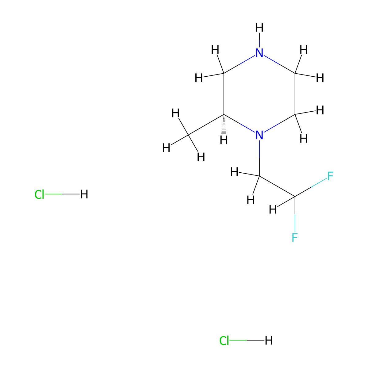 (2S)-1-(2,2-difluoroethyl)-2-methylpiperazine dihydrochloride molecular structure, CAS 2514694-78-9