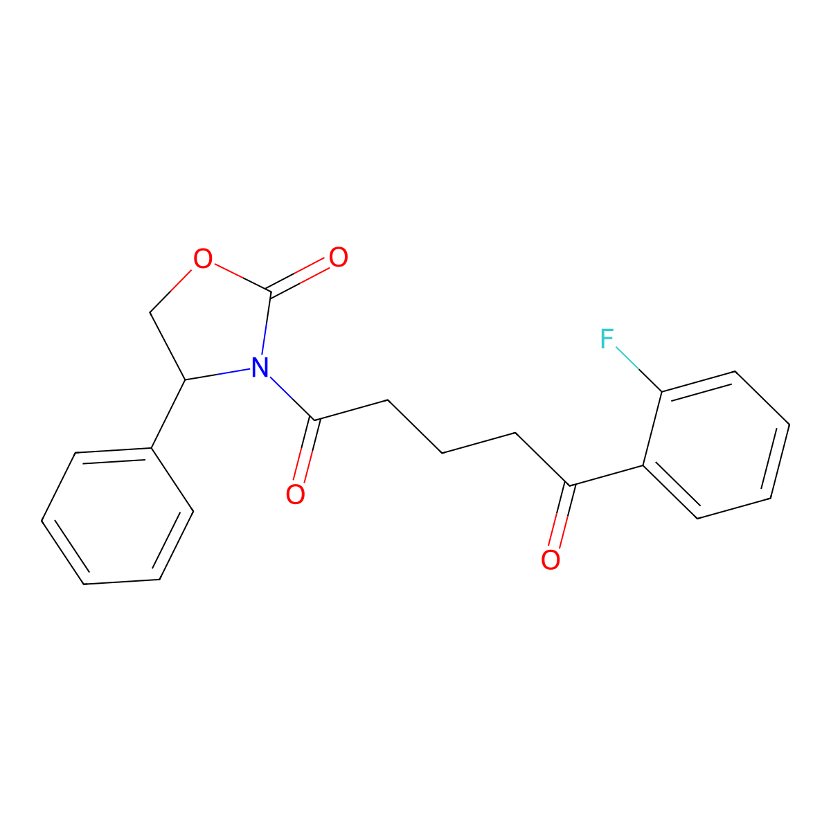 (S)-1-(2-fluorophenyl)-5-(2-oxo-4-phenyloxazolidin-3-yl)pentane-1,5-dione molecular structure, CAS 2514695-40-8