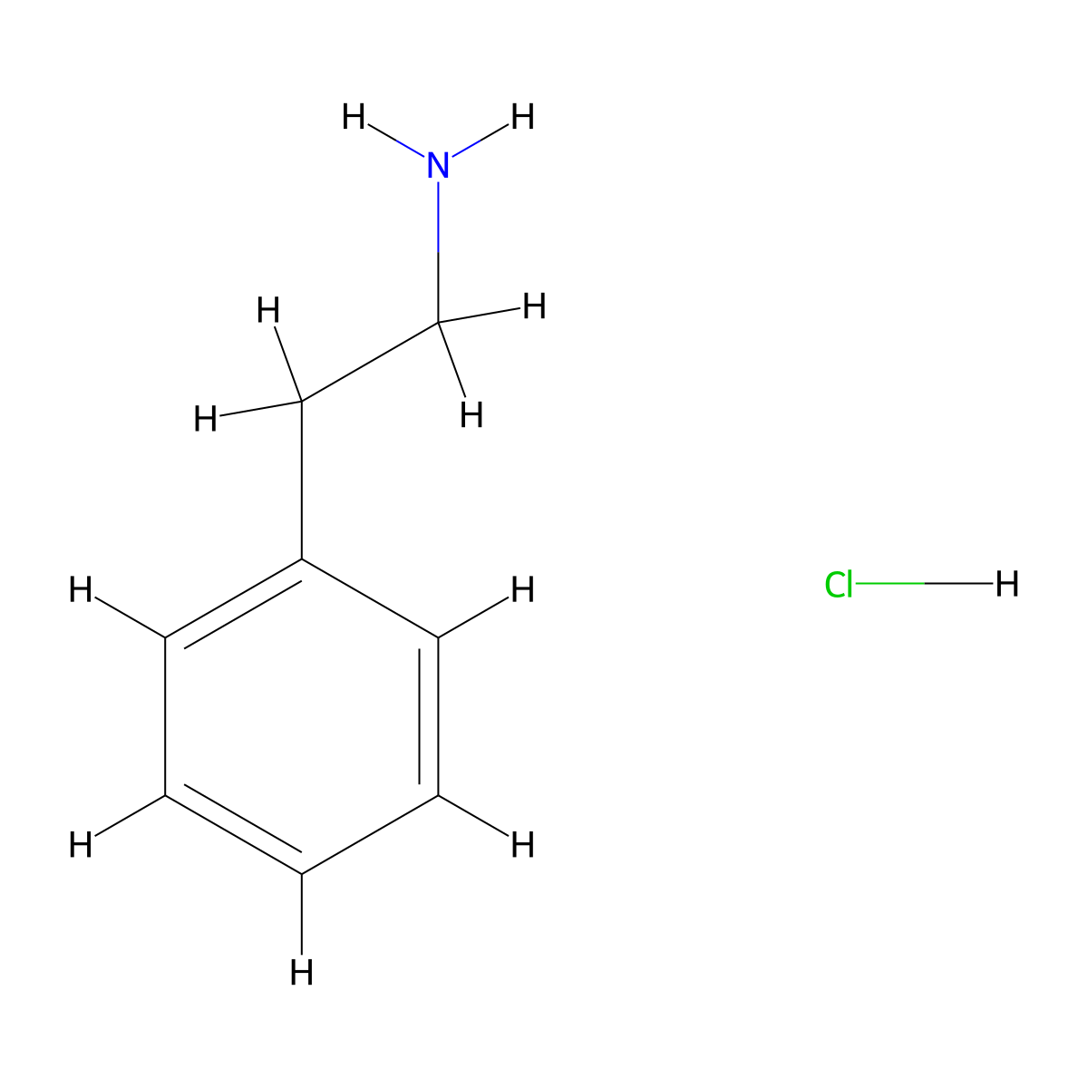 2-Phenylethylamine hydrochloride molecular structure, CAS 2514697-44-8