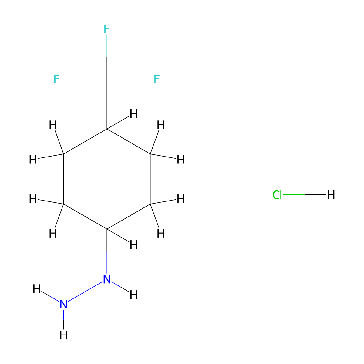 [4-(Trifluoromethyl)cyclohexyl]hydrazine Hydrochloride molecular structure, CAS 2514698-16-7
