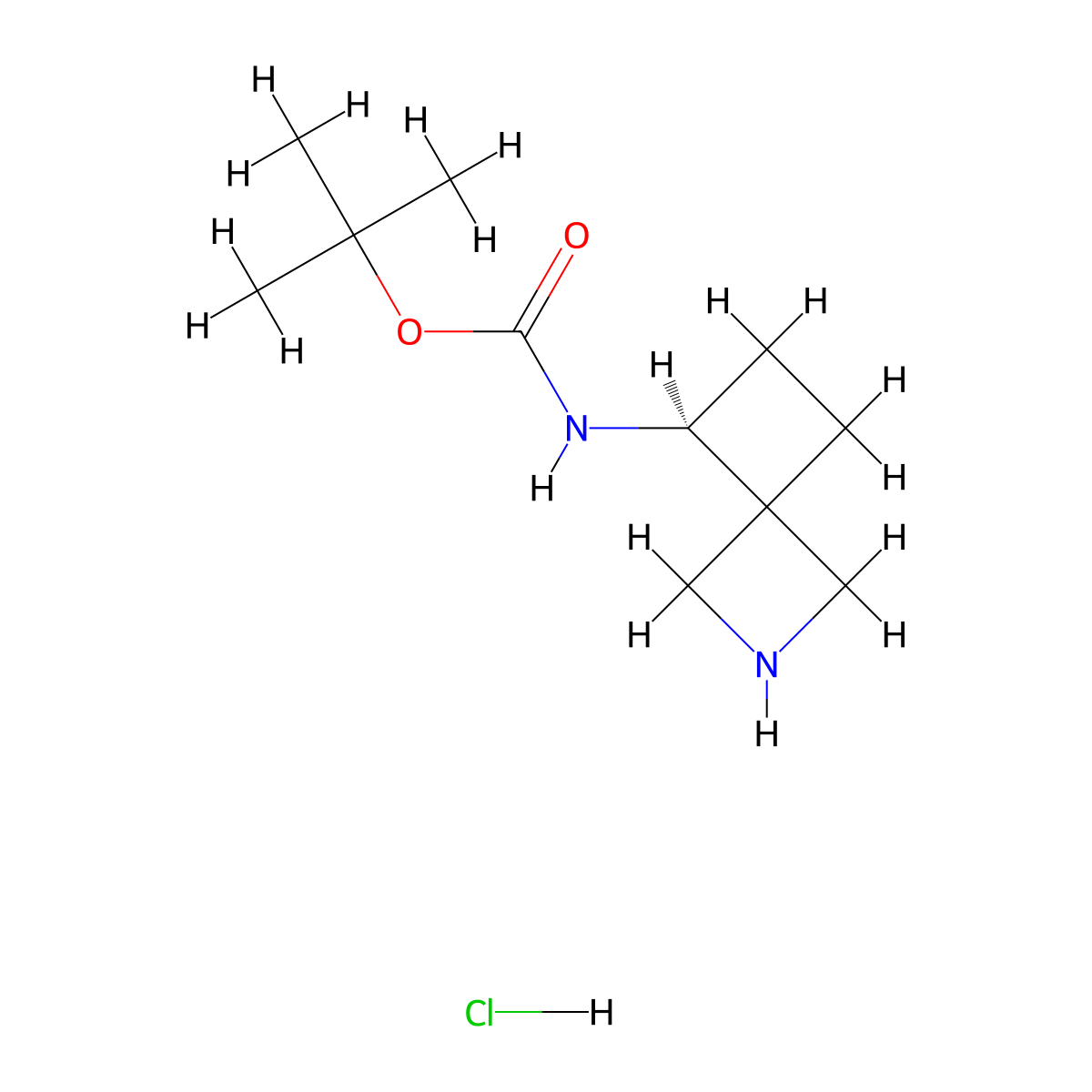 tert-butyl N-[(7S)-2-azaspiro[3.3]heptan-7-yl]carbamate;hydrochloride molecular structure, CAS 2514705-26-9