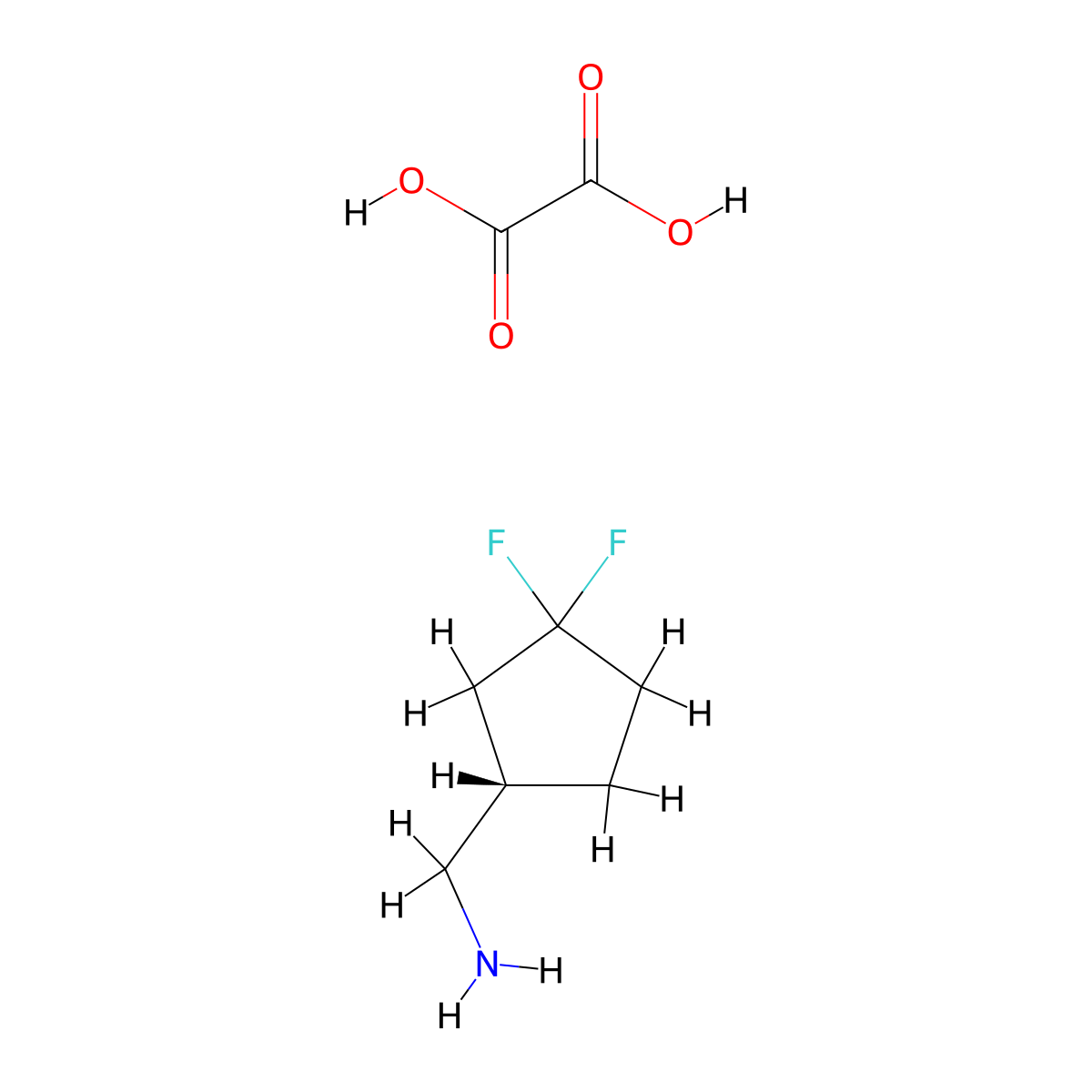 (S)-(3,3-Difluorocyclopentyl)methanamine oxalate molecular structure, CAS 2514705-32-7