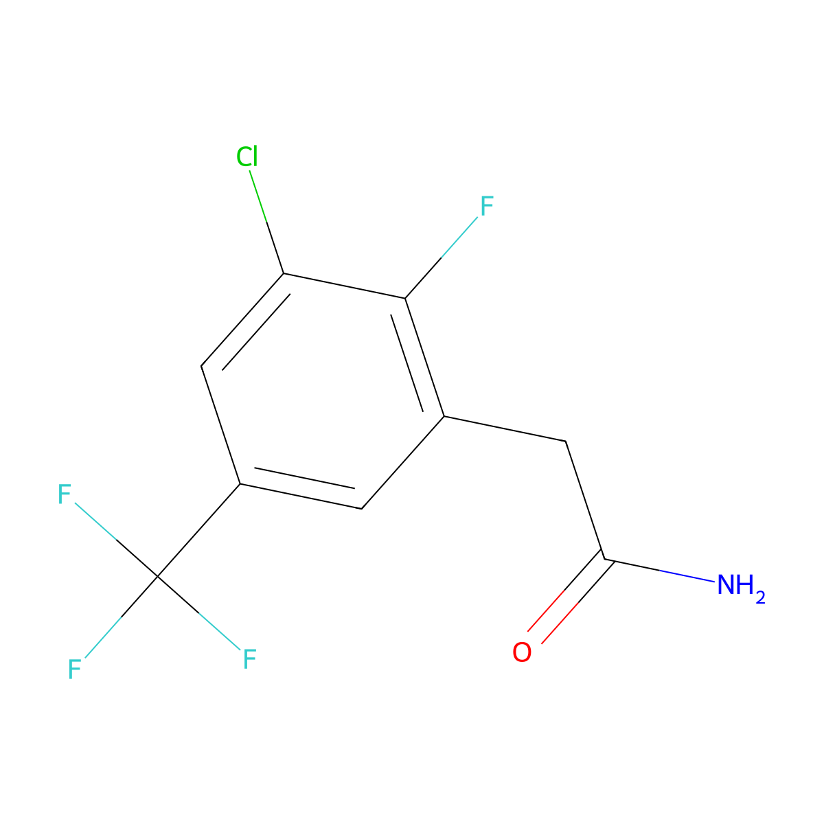 2-[3-Chloro-2-fluoro-5-(trifluoromethyl)phenyl]acetamide molecular structure, CAS 2514758-07-5