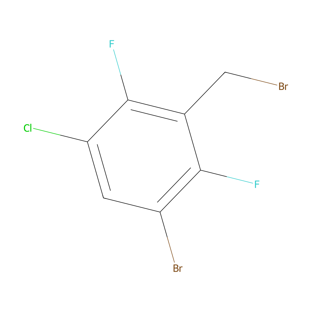 3-Bromo-5-chloro-2,6-difluorobenzyl bromide molecular structure, CAS 2514758-17-7