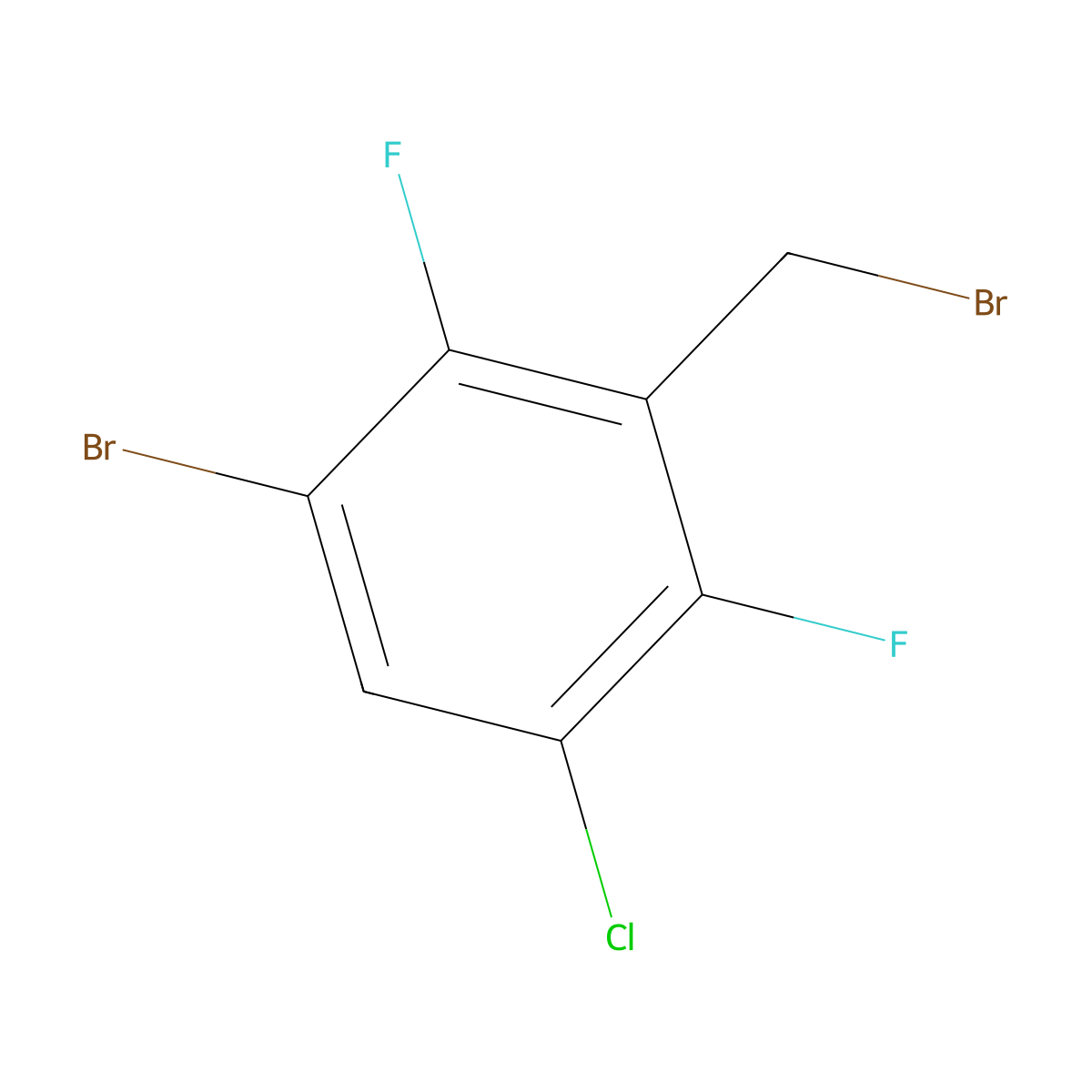 3-Bromo-5-chloro-2,6-difluorobenzyl bromide molecular structure, CAS 2514758-17-7