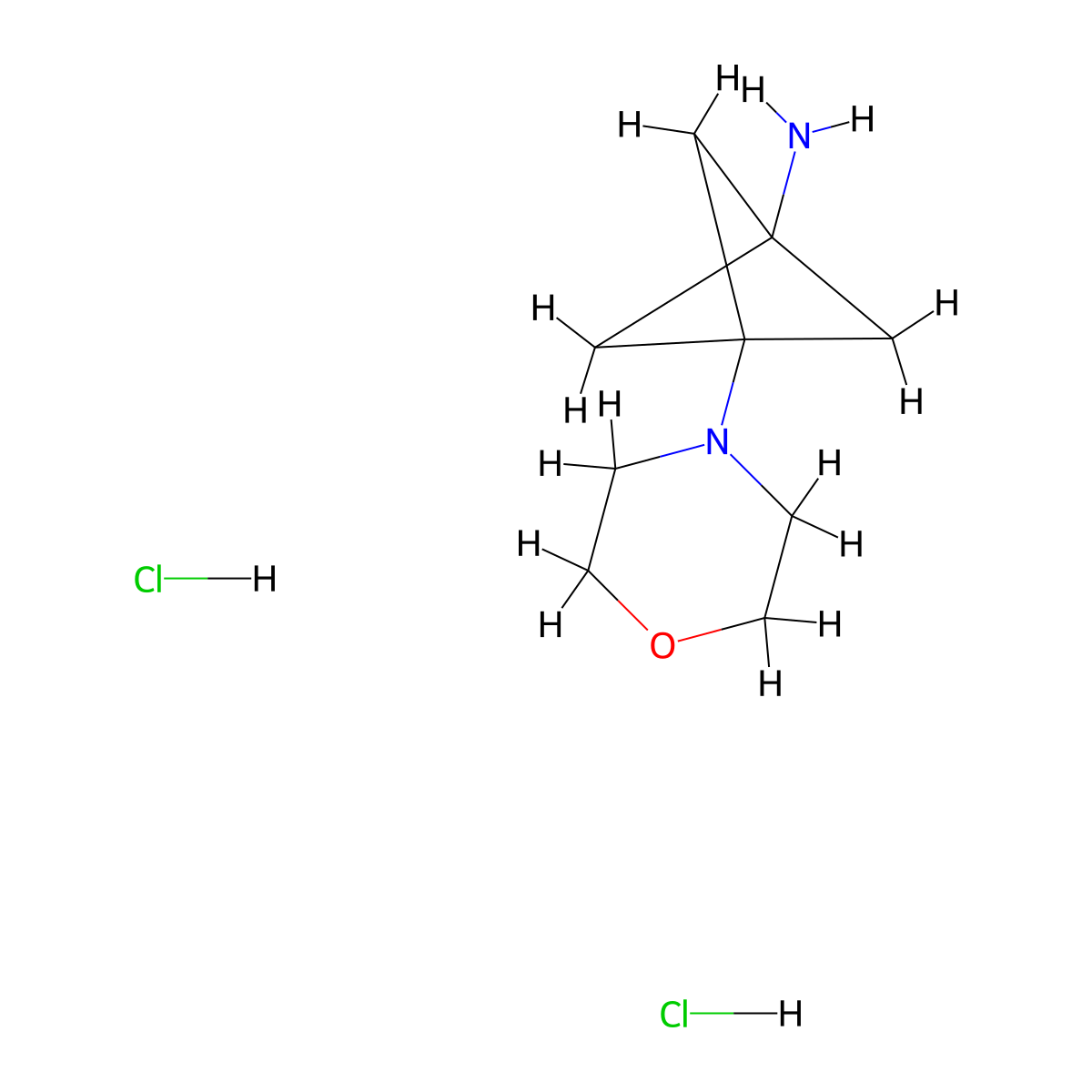 3-Morpholinobicyclo[1.1.1]pentan-1-amine dihydrochloride molecular structure, CAS 2514758-67-7