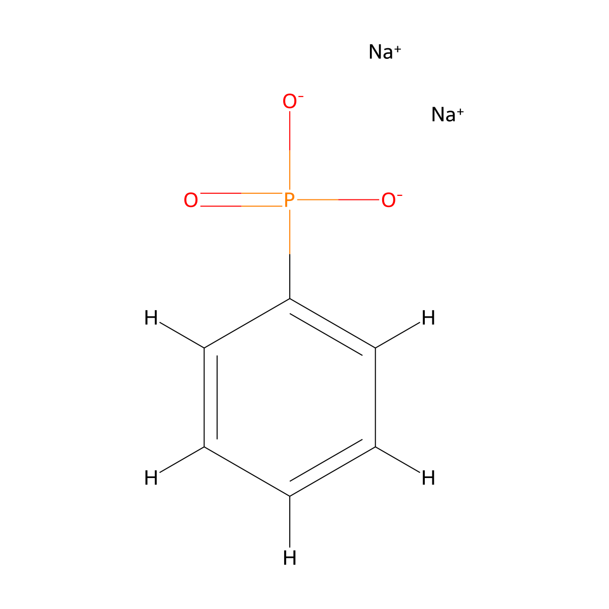 Phenylphosphonic acid, disodium salt molecular structure, CAS 25148-85-0